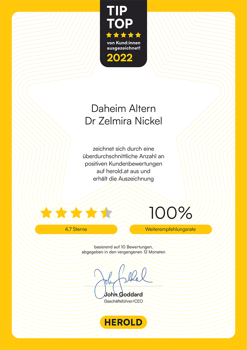 TIP-TOP Qualitätsurkunde 2022 – Dr. Nickel